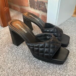 Jeffrey Campbell Black Quilted Mules